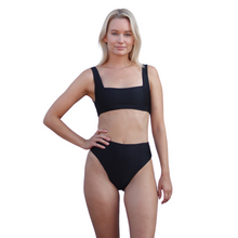 Load image into Gallery viewer, high waisted bikini bottom medium cheeky coverage sustainable swimwear Finnish timeless design
